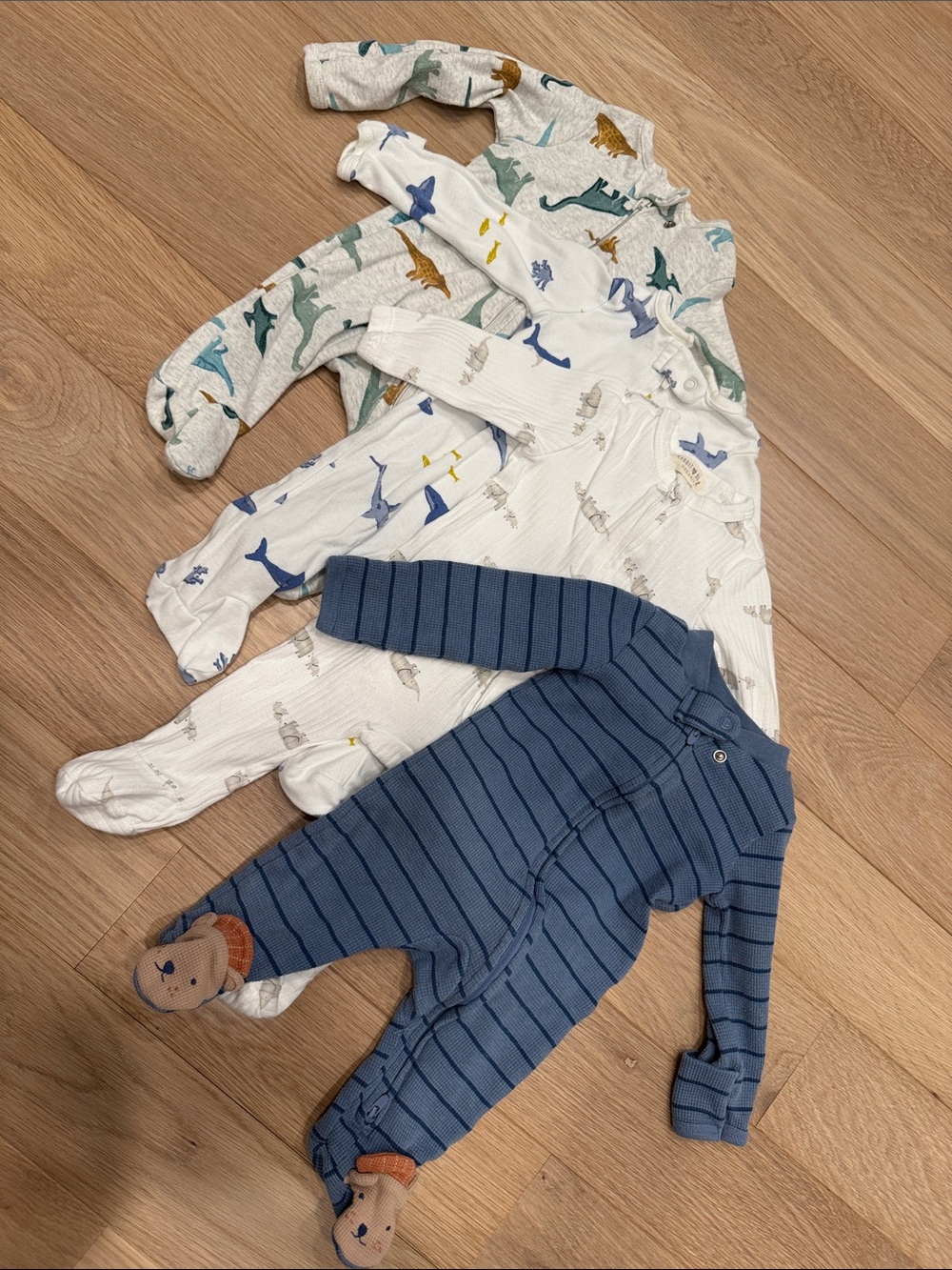 Carter's and Rabbit Bear One-Piece Sleepers Set of Four